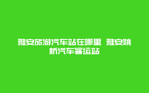 雅安旅游汽车站在哪里 雅安姚桥汽车客运站