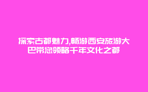 探索古都魅力,畅游西安旅游大巴带您领略千年文化之都