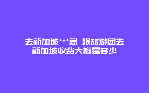 去新加坡***忌 跟旅游团去新加坡收费大概是多少