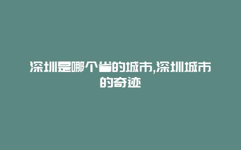 深圳是哪个省的城市,深圳城市的奇迹