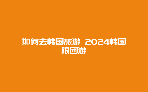 如何去韩国旅游 2024韩国跟团游