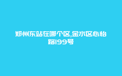 郑州东站在哪个区,金水区心怡路199号