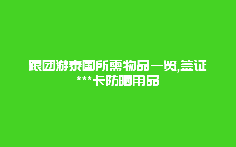 跟团游泰国所需物品一览,签证***卡防晒用品