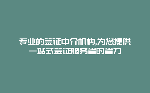 专业的签证中介机构,为您提供一站式签证服务省时省力