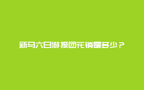 新马六日游报团花销是多少？