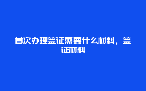 首次办理签证需要什么材料，签证材料