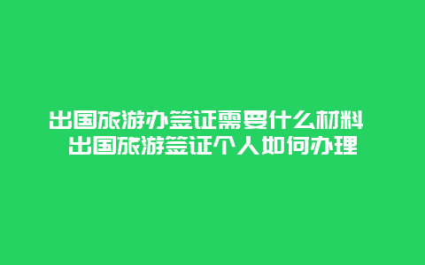 出国旅游办签证需要什么材料 出国旅游签证个人如何办理