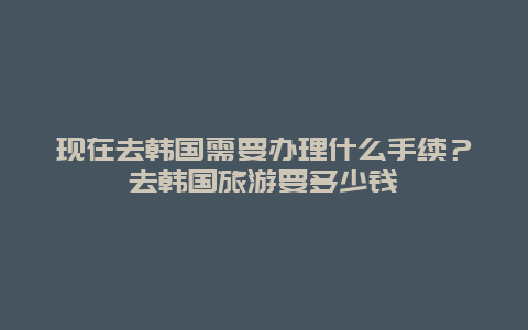 现在去韩国需要办理什么手续？去韩国旅游要多少钱