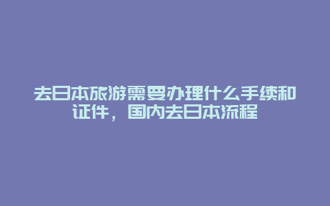 去日本旅游需要办理什么手续和证件，国内去日本流程