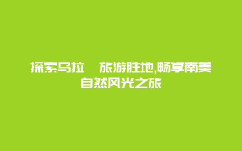 探索乌拉圭旅游胜地,畅享南美自然风光之旅