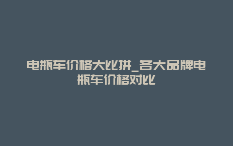 电瓶车价格大比拼_各大品牌电瓶车价格对比