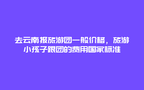 去云南报旅游团一般价格，旅游小孩子跟团的费用国家标准