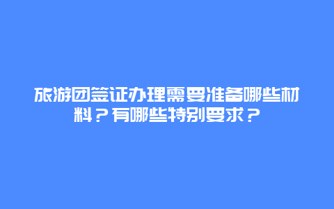 旅游团签证办理需要准备哪些材料？有哪些特别要求？