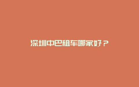 深圳中巴租车哪家好？