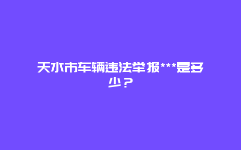 天水市车辆违法举报***是多少？