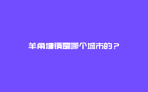 羊角塘镇是哪个城市的？