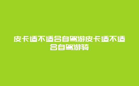 皮卡适不适合自驾游皮卡适不适合自驾游骑