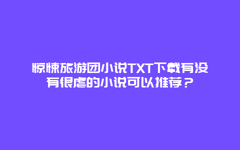 惊悚旅游团小说TXT下载有没有很虐的小说可以推荐？