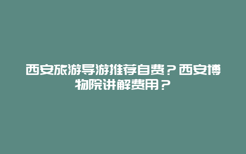 西安旅游导游推荐自费？西安博物院讲解费用？