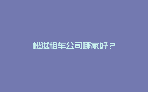 松滋租车公司哪家好？