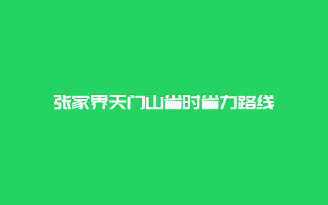 张家界天门山省时省力路线