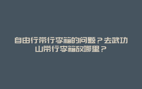 自由行带行李箱的问题？去武功山带行李箱放哪里？