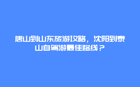 唐山到山东旅游攻略，沈阳到泰山自驾游最佳路线？