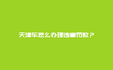 天津车怎么办理违章罚款？