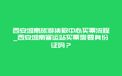 西安城南旅游集散中心买票流程_西安城南客运站买票需要身份证吗？