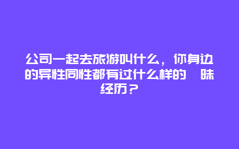 公司一起去旅游叫什么，你身边的异性同性都有过什么样的暧昧经历？