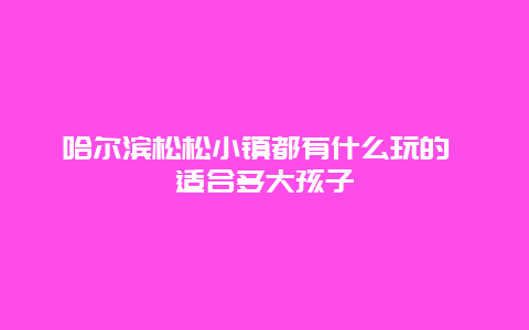 哈尔滨松松小镇都有什么玩的 适合多大孩子