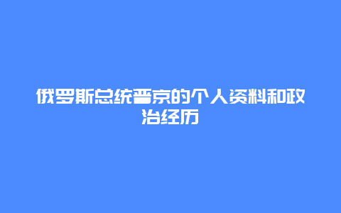 俄罗斯总统普京的个人资料和政治经历