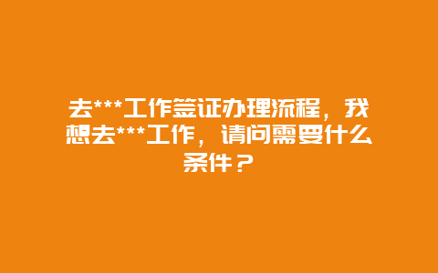 去***工作签证办理流程，我想去***工作，请问需要什么条件？