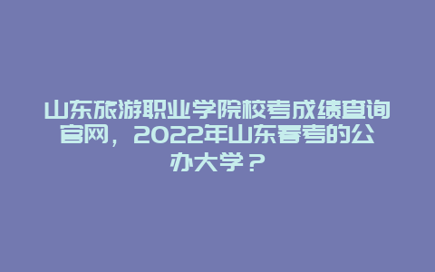 山东旅游职业学院校考成绩查询官网，2022年山东春考的公办大学？