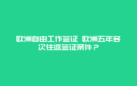 欧洲自由工作签证 欧洲五年多次往返签证条件？