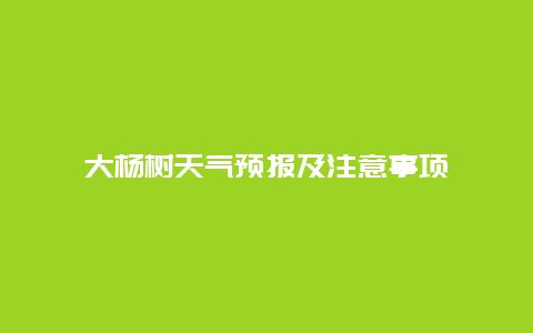 大杨树天气预报及注意事项