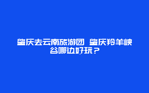 肇庆去云南旅游团 肇庆羚羊峡谷哪边好玩？