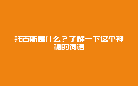 托古斯是什么？了解一下这个神秘的词语