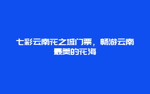 七彩云南花之城门票，畅游云南最美的花海