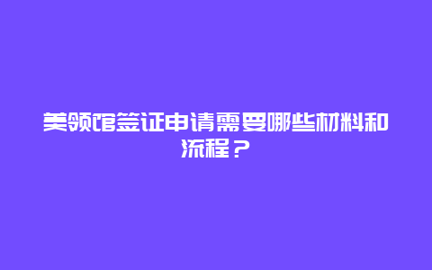 美领馆签证申请需要哪些材料和流程？