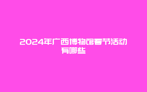 2024年广西博物馆春节活动有哪些