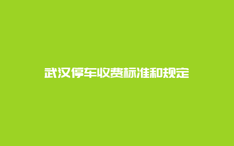 武汉停车收费标准和规定