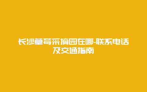 长沙草莓采摘园在哪-联系电话及交通指南