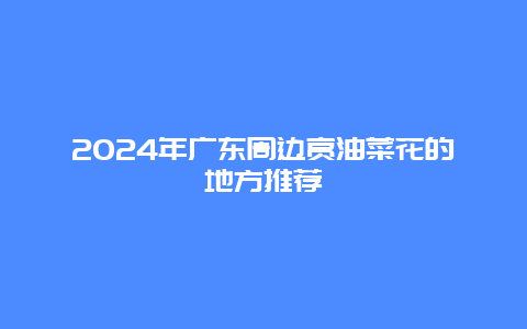 2024年广东周边赏油菜花的地方推荐