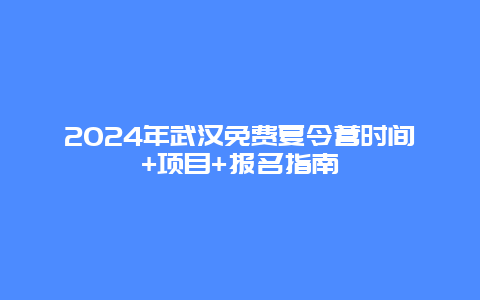 2024年武汉免费夏令营时间+项目+报名指南