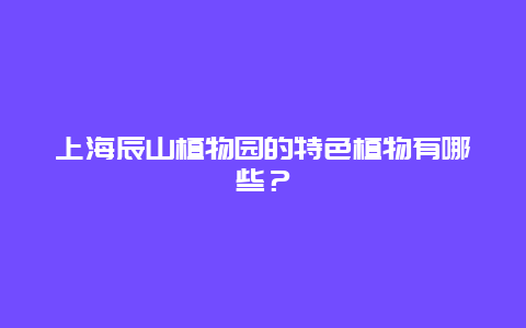 上海辰山植物园的特色植物有哪些？