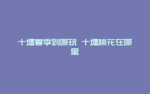 十堰春季到哪玩 十堰桃花在哪里