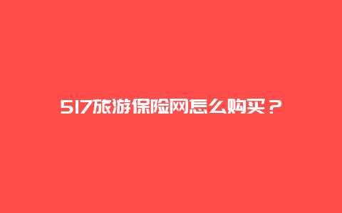 517旅游保险网怎么购买？