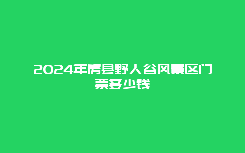 2024年房县野人谷风景区门票多少钱