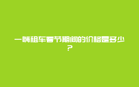 一嗨租车春节期间的价格是多少？